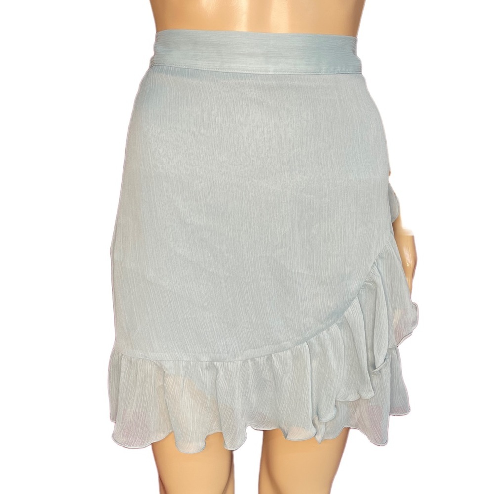 LC Lauren Conrad Cloudy Cove Chiffon Faux Wrap Mini Skirt Size Large